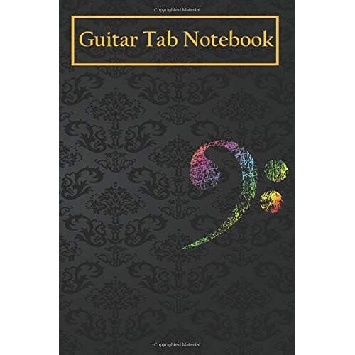Guitar Notebook Journal: Vintage Bass Apparel And Gifts For Musicians And Bands 105 Pages Blank Sheet Music For Guitar With Chord Boxes, Staff, Tab And Lyric