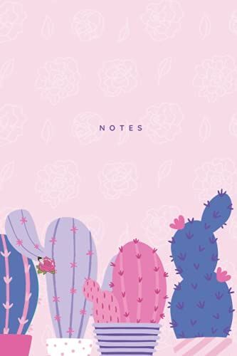 Pink Roses Purple Cactus Notebook: Cactus Journal 6" X 9" Blank Lined With Succulent Design 120 Pages: Beautiful Cactus Notebook, Great Gift For Flower Lovers