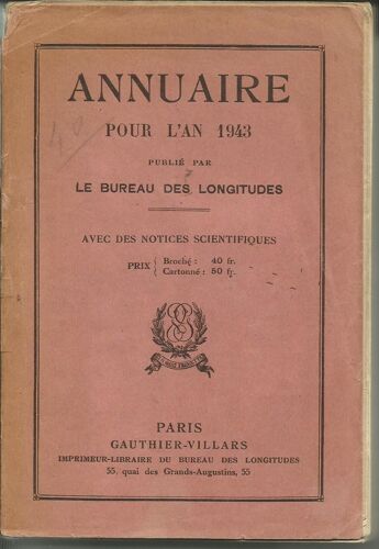 Annuaire Pour L'an 1943