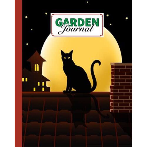 Garden Journal: Garden Journal Black Cat Cover, Gardening Planner, Garden Diary And Record Book | 120 Pages, Size 8" X 10" Black Cat Cover Design By Valerie Fitzgerald