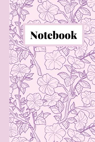 Notebook: Pink And Purple Petunia Notebook Grey Lined Notebook