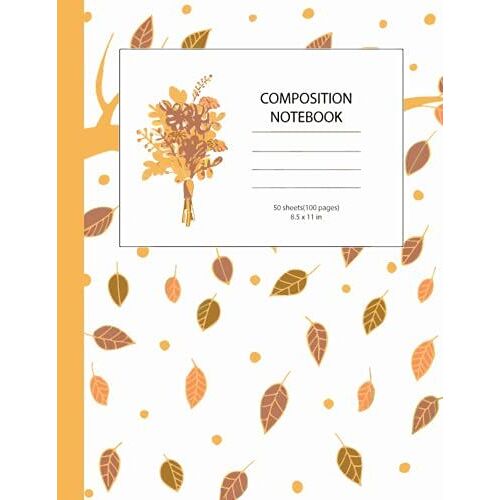 Composition Notebook: Beautiful Vintage Floral Cover Wide Ruled Lined Paper Notebook Journal For Kids Girls Teens Students For Back To School And Home College Writing Notes Paperback, 8.5 X 11 Inches