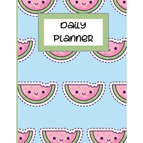 Daily Planner: Kawaii Watermelon 365 Day Planner Meal Planner To Do List Notes 8.5x11 365 Pages