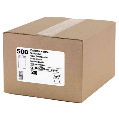 Gpv Pochettes D'expédition, C5, 162 X 229 Mm, Blanc, 90 G/M2
