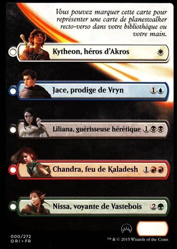 Carte Marquage - Liste -Recto/ Verso  - Planeswalker - Magic Origines Vf