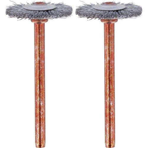 Lot de 2 brosses acier inoxydable couronne pour Dremel - 26150530JA