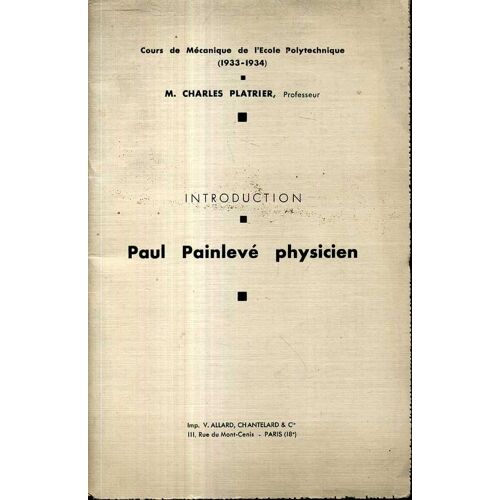 Paul Painleve Physicien 