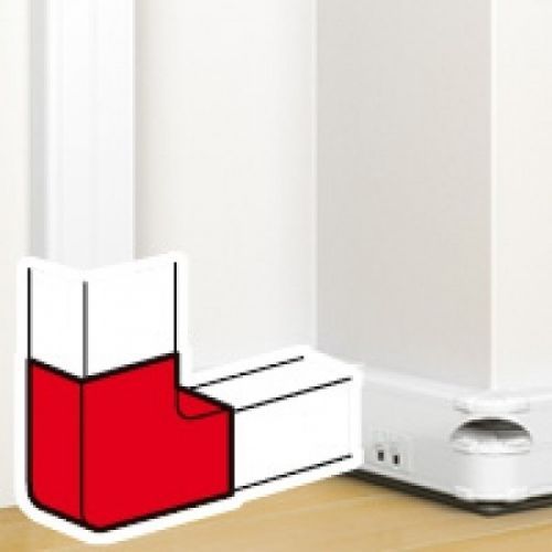 angle plat pour goulotte - 130 x 50 mm - blanc - legrand mosaic 075643