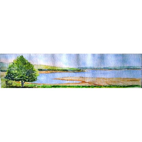 Aquarelle Originale Et Unique Signée Mperrot.Bord De Loire