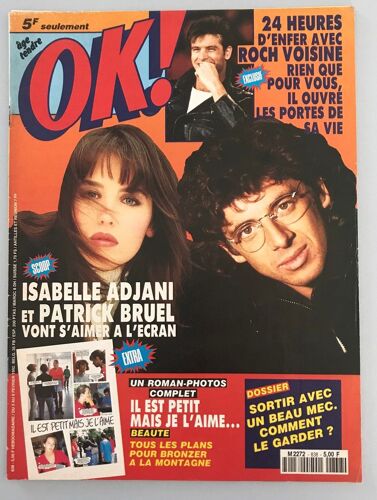 Ok ! Âge Tendre 838 Fevrier 1992 Patrick Bruel Et Isabelle Adjani Roch Voisine Jil Caplan Kevin Costner -