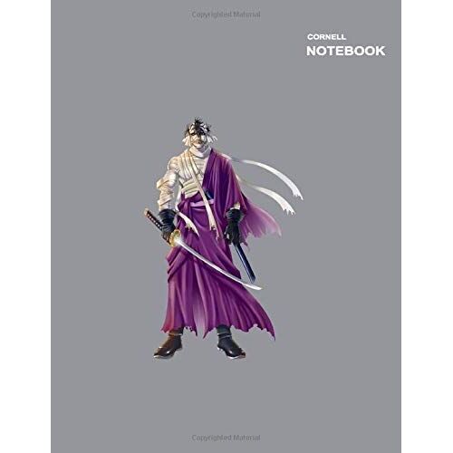 Cornell Notes Binder: Cornell Sketchbook, Rurouni Kenshin Wandering Samurai Shishio Makoto Grey Notebook Cover, 8.5" X 11" ( American Standard Paper Letter Sizes ), 110 Pages.