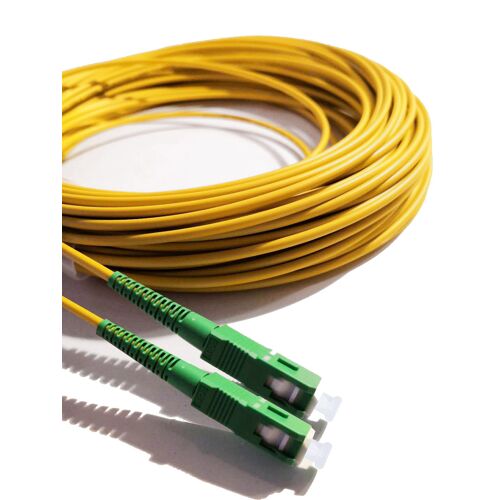 Elfcam® - Câble/Rallonge Fibre Optique Orange SFR Bouygues - 2M - Jarretière Simplex Monomode SC/APC à SC/APC - Blin(2)