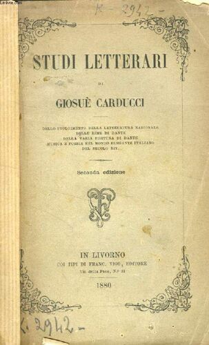 Studi Letterari Di Giosue Carducci