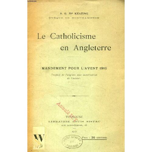 Le Catholicisme En Angleterre, Mandement Pour L'avent 1916