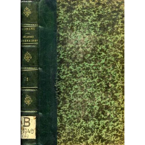 Melanges Litteraires Extraits Des Peres Latins, Tome I