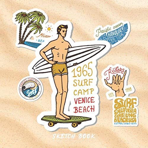 1965 Surf Camp Sketch Book: A Large Square Sketchbook With Blank Graph Paper And White Paper - 100 Pages ( 8.5" X 8.5" ) For Drawing, Sketching, Painting And Recording Creative Ideas.