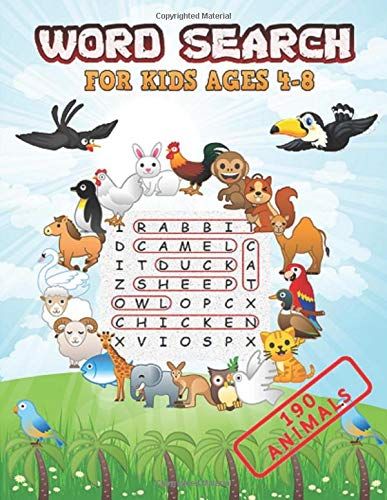 Word Search For Kids Ages 4-8: Word Search For Special Animals It Contains 190 Animal, Most Of The Existing Animals Can Also Be Colored