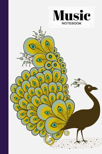 Music Notebook: Peacocks Music Notebook, Music Writing Notebook | Blank Sheet Music Notebook, 120 Pages, Size 6" X 9" By Corinna Anders