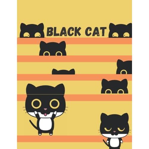 Black Cat Notebook For Boys And Children: Black Cat Notebook For Memories, Daily Notes And Sketchbook For Kids And Adults In A Convenient Size.Size 8.5×11 Inch 120 Pages White Papers Glosy Cover