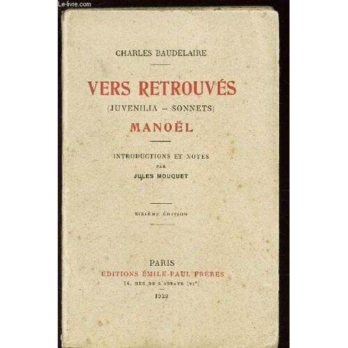 Vers Retrouves (Juvenilia - Sonnets) - Manoel