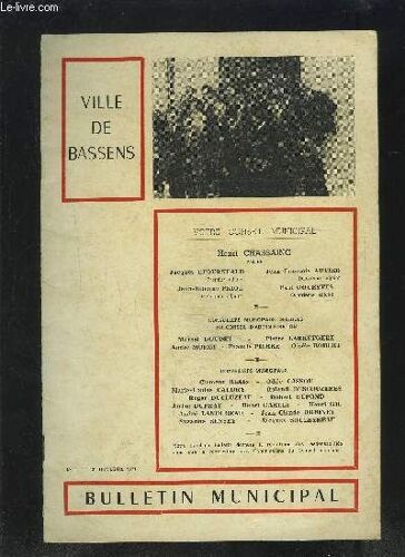 Ville De Bassens- Bulletin Municipal N°1- 3ème Trim. 1971