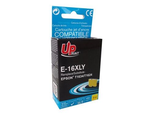 UPrint E-16XLY - 9 ml - jaune - compatible - boîte - cartouche d'encre (alternative pour : Epson T1624, Epson T1634)