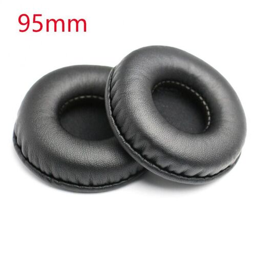 Coussinets d'oreille en cuir PU, 1 paire de coussinets d'écouteurs à fil, Bluetooth, coussins d'oreille ronds, 95 105mm