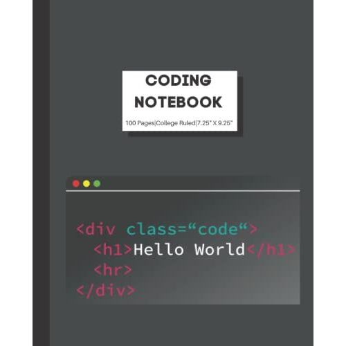 Coding Notebook With Code Theme| Programmer Notebook| Coding Notebook Developer Gift| Coding Projects: Use To Code In C, C++, Html, Java, Python And Any Other Programming Languages.