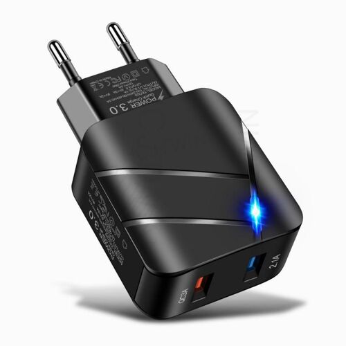 Chargeur Usb Prise Eu / Us Pour Téléphone Portable, 2 Ports, 28w, Rapide, Accessoires, Pour Iphone 11, Samsung, Xiaomi
