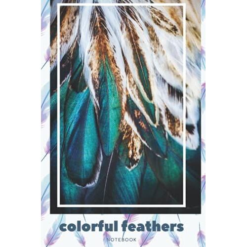 Colorful Feathers Notebook: Lined Journal 6x9 Inches - 110 Pages - Blank Notebook