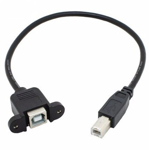 Câble USB 2.0 Type B mâle vers femelle, extension de données M/F, câble de montage sur panneau 30CM 50cm avec connecteur de câble à trou de vis