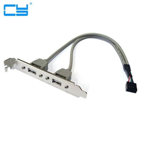 Adaptateur de connecteur de déflecteur arrière pour châssis d'ordinateur, PCI Bit USB 2.0, ligne d'extension de déflecteur arrière 2USB