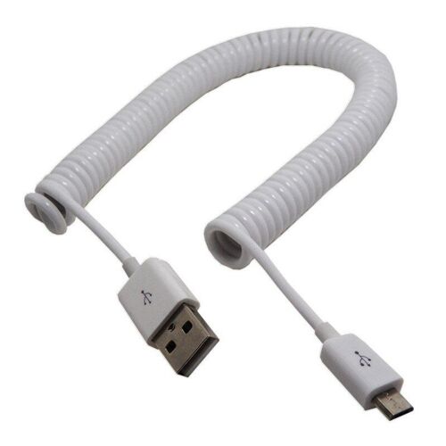 Câble ressort avec embout USB, extension rétractable avec fil enroulé de 3 m, chargeur pour téléphone portable, cordon micro USB pour transfert de données,