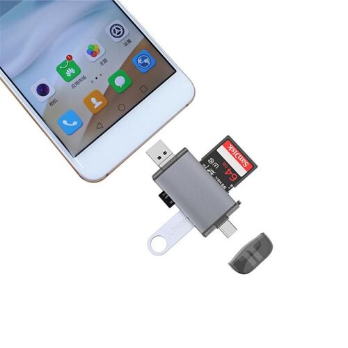 Lecteur de carte mémoire 6 en 1 USB 3.1 Type C/Micro USB / SD TF, adaptateur hub OTG pour smartphone et tablette avec fonction OTG