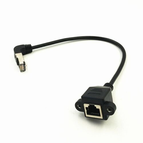 Câble réseau Ethernet LAN RJ45 Cat5e 8P8C FTP UTP Cat5 mâle à femelle, 30cm 60cm 1m 1ft, coudé à 90 °