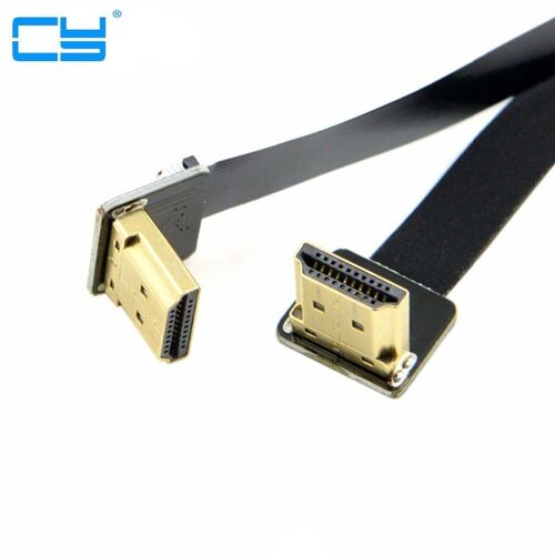 câble plat coudé à 90 degrés mâle vers mâle, HDMI, pour la photographie aérienne et Multicopter, HDTV, FPC, 10CM, 20cm, 50CM