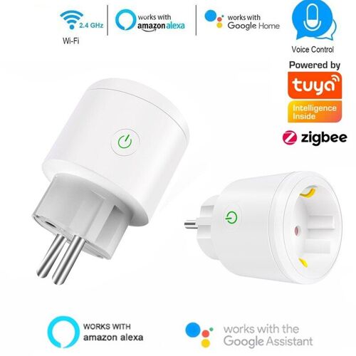 prise de courant intelligente, ue, WIFI, télécommande sans fil, minuterie, commande vocale, ignifuge, PC