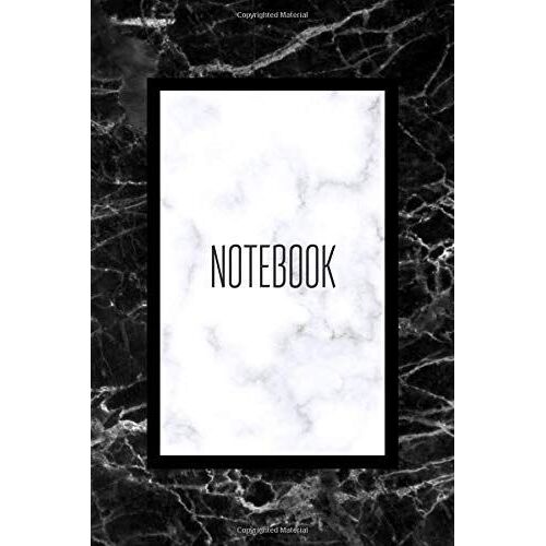 Notebook - Marble White On Black - 120 Pages Ruled (6 X 9"): Beautiful Pretty Notebook, Journal, Diary, Gratitude, Lined Journal (Daily Writing)