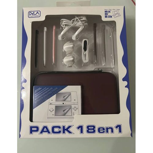 Dea Pack 18 In 1 Wine Red Dsi/Dsi Xl Pack D'accessoires Console Compatible:Nintendo Dsi Xl Ds Lite Dsi