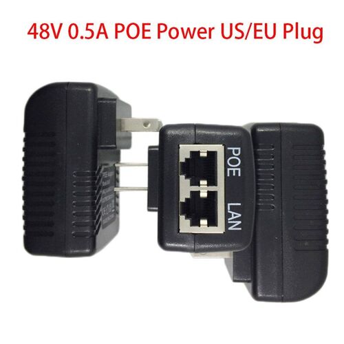 Alimentation de vidéosurveillance PoE 48V 0,5a 24W, prise murale, injecteur, adaptateur Ethernet, prise de téléphone US/EU, livraison directe