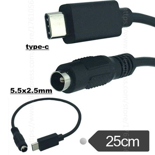Câble d'alimentation USB 3.1 Type C USB C vers DC 5.5x2.5mm, 25cm, Extension pour ordinateur portable Apple New