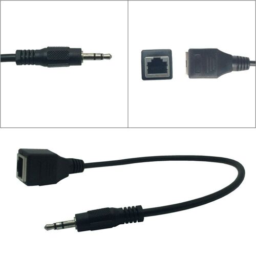 Câble Audio mâle vers Ethernet RJ45 LAN, Jack 3.5mm, accessoire de câble réseau 25cm