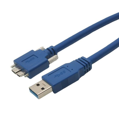 Câble USB 3.0 type A vers Micro B mâle pour caméra, 0.6M/1M/1.5M/3M, avec vis de verrouillage