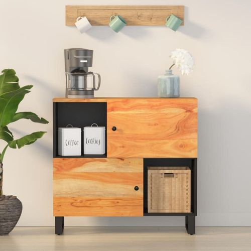 Vidaxl Buffet Avec 2 Portes 80x33x75 Cm Bois Massif D'acacia