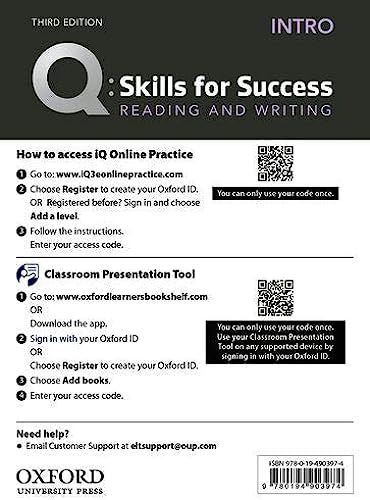 Q: Skills For Success: Intro Level: Reading And Writing Teacher's Access Card