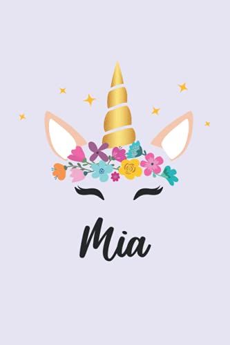 Mia: Personalized Name Notebook | Wide Ruled Paper Notebook Journal | For Teens Kids Students Girls| For Home School College | 6x9 Inch 120pages