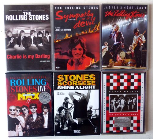 Lot 10 Dvd Sur Le Groupe De Rock Les Rolling Stones - Concerts (Irlande 1965, From The Vault, Etc) + Documentaires (Shine A Light Par Scorsese, Sympathy For The Devil Par Godard, Crossfire Hurricane)