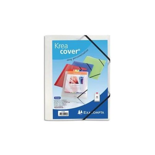 Exacompta Lot De 3 Chemises Personnalisable À Élastique Polypro Coloris Blanc Transparent