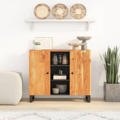 Vidaxl Buffet Avec 2 Portes 90x33x75 Cm Bois Massif D'acacia