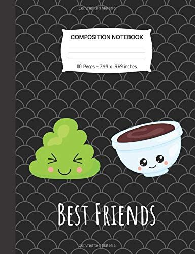 Best Friends: College Ruled Kawaii Food Theme Blank Lined Composition Notebook Journal